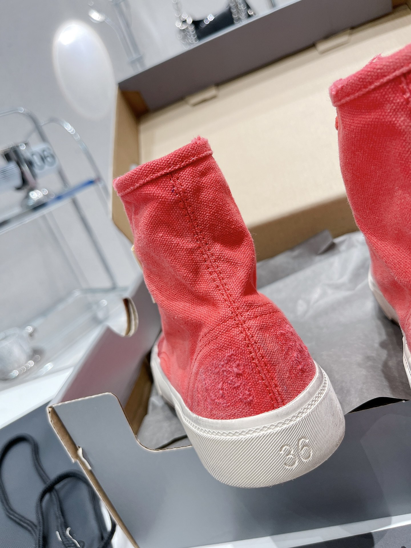 Balenciaga Paris High Top Trainers Red For Women