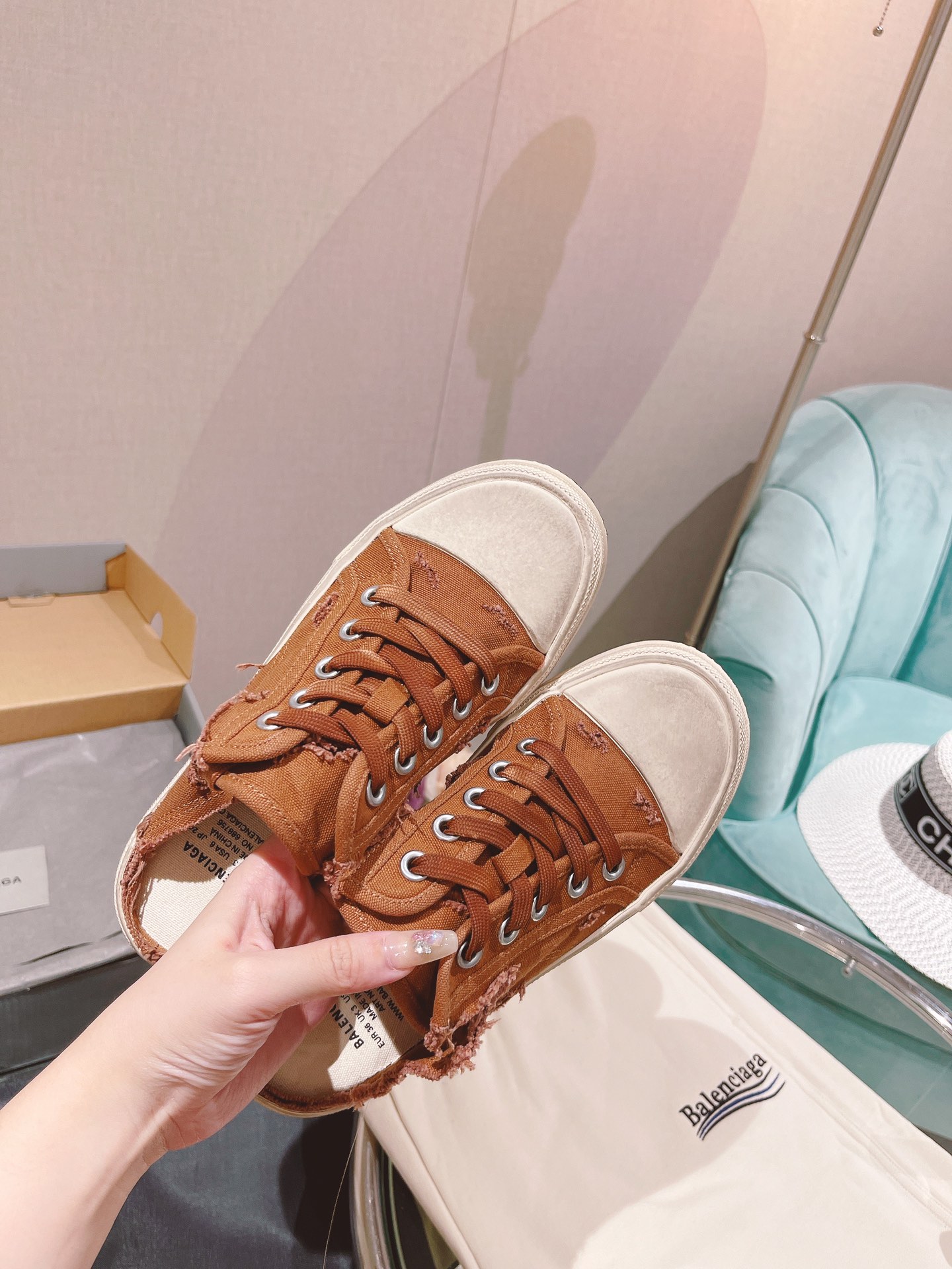 Balenciaga Paris Trainers Mule Red For Women
