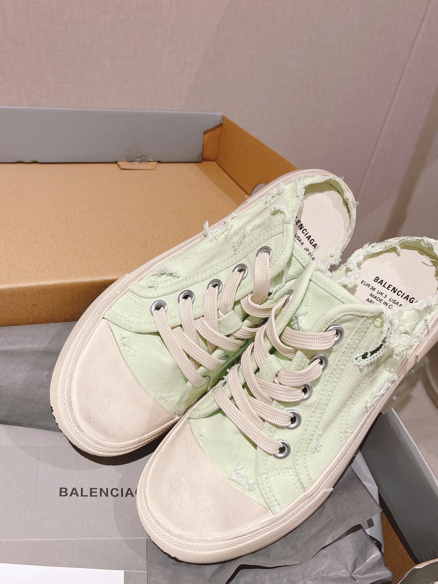 Balenciaga Paris Trainers Mule White For Women