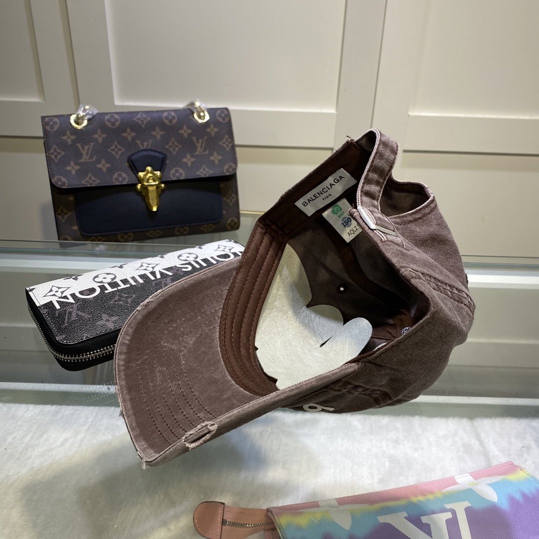 Balenciaga Political Campaign Destroyed Cap In Dark Brown