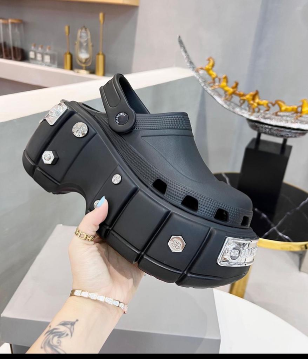 Balenciaga Pool Crocs Slide Sandal Black For Women