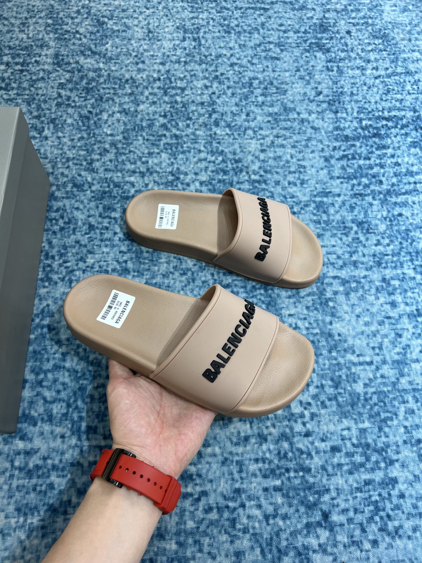 Balenciaga Pool Slide Sandal Beige For Women