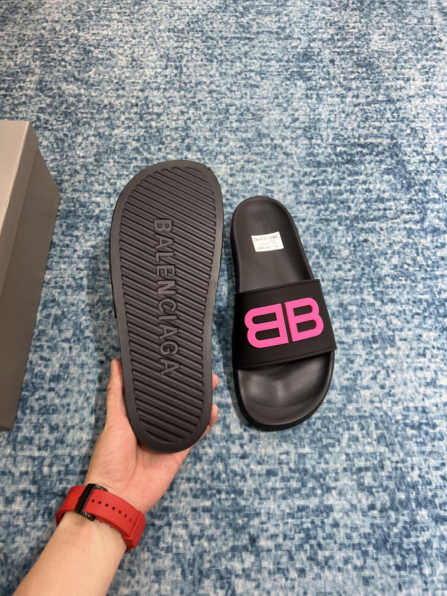 Balenciaga Pool Slide Sandal Black For Women