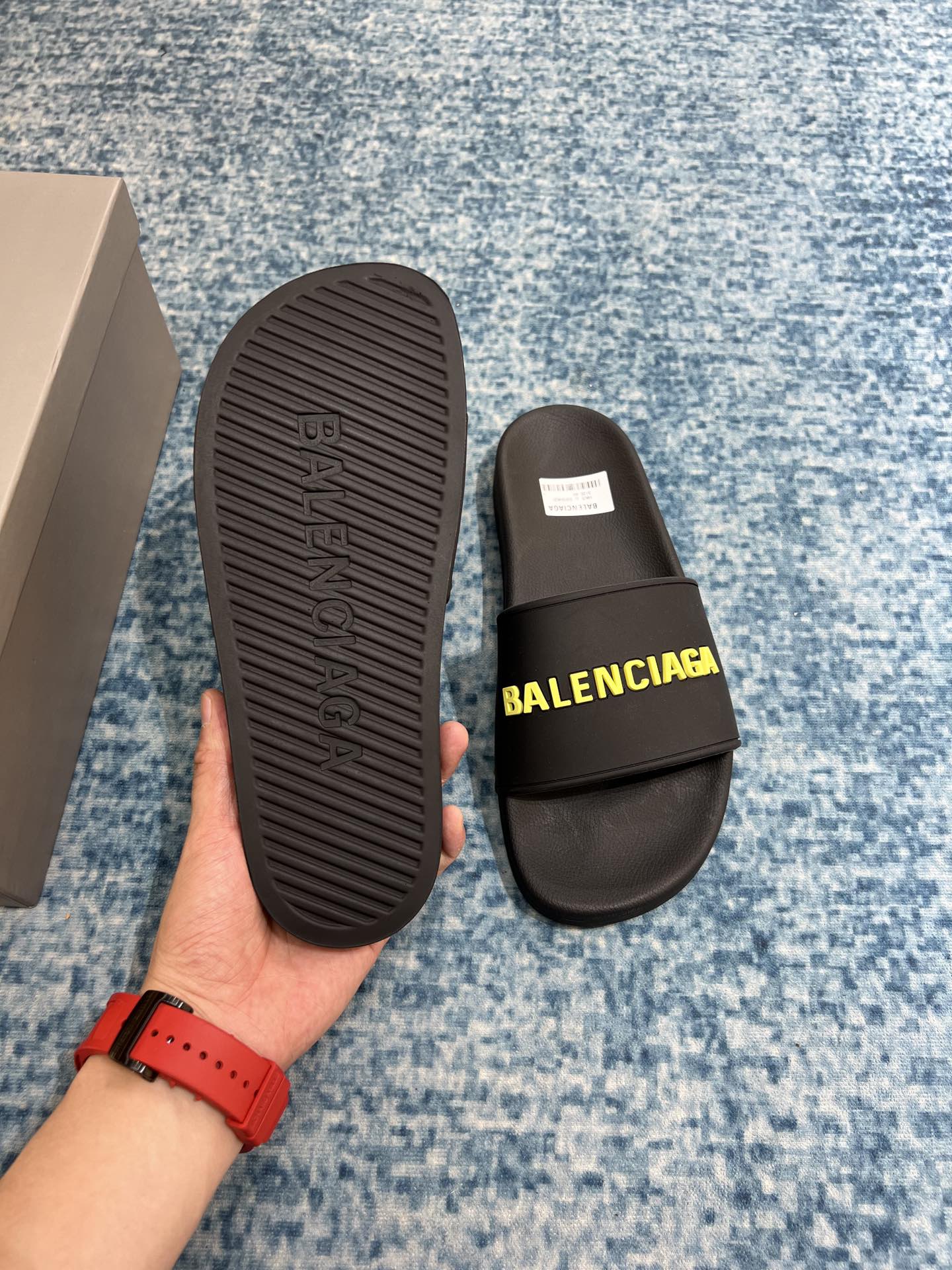 Balenciaga Pool Slide Sandal Black For Women