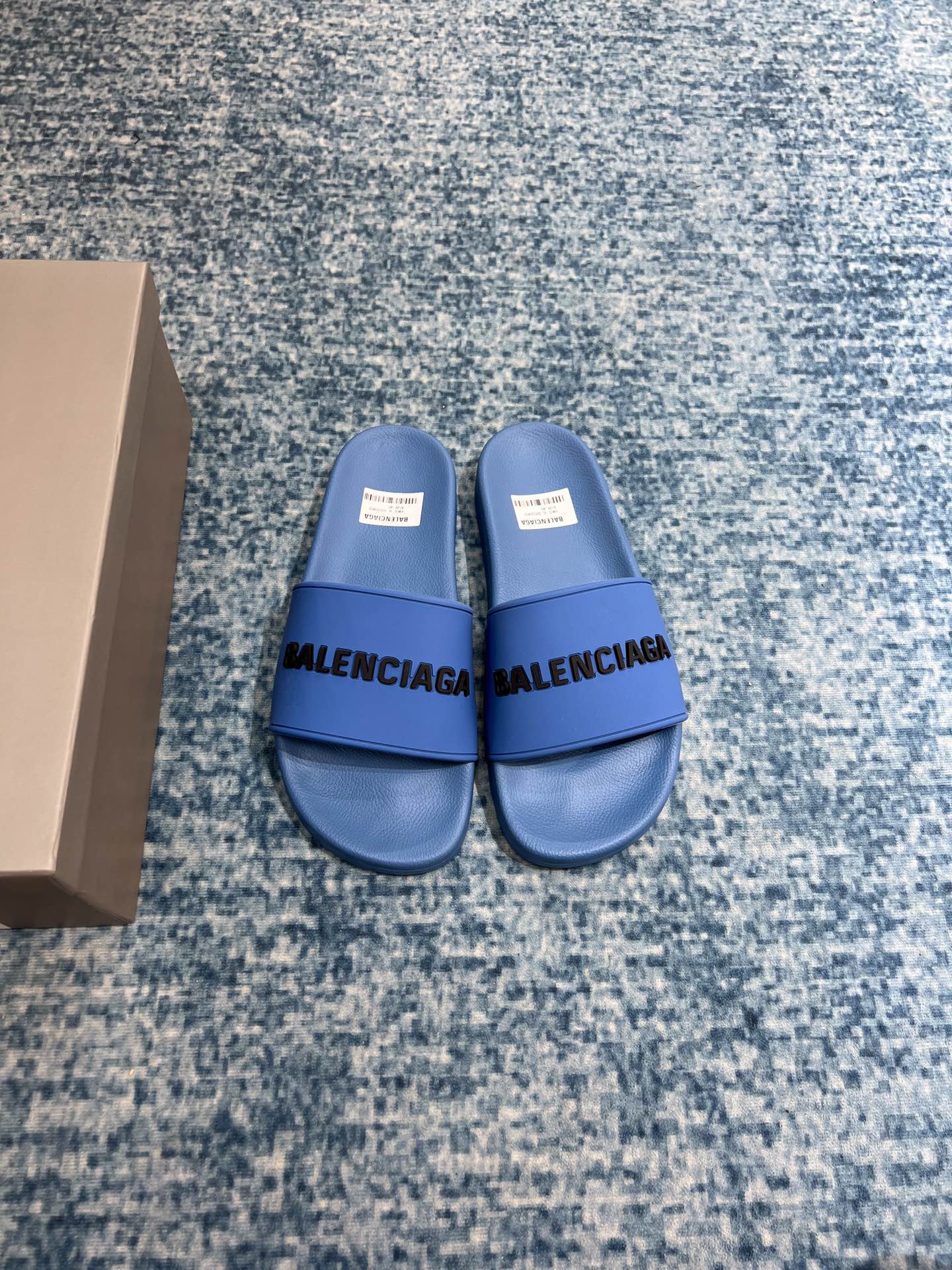 Balenciaga Pool Slide Sandal Blue For Women