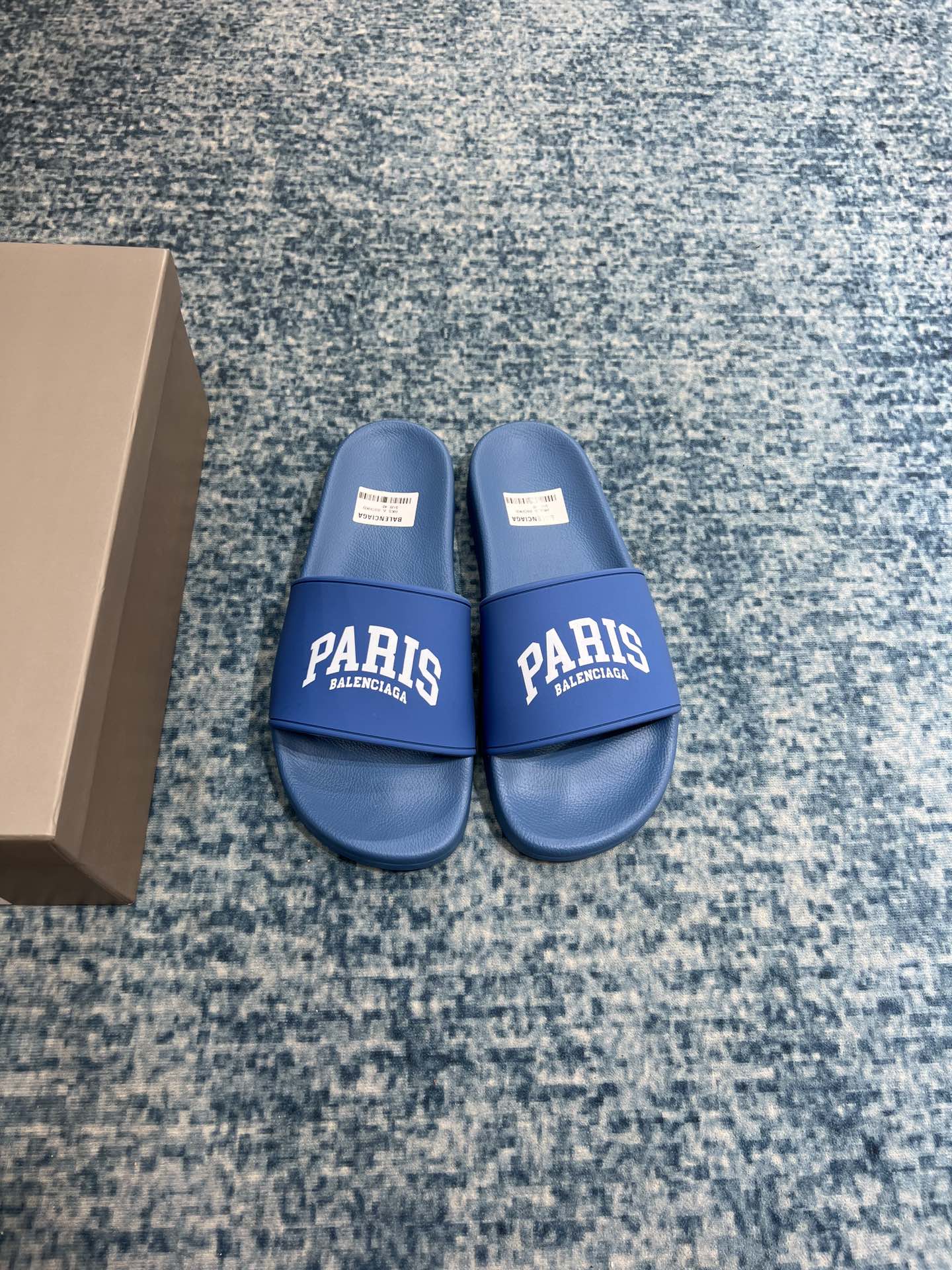 Balenciaga Pool Slide Sandal Blue For Women