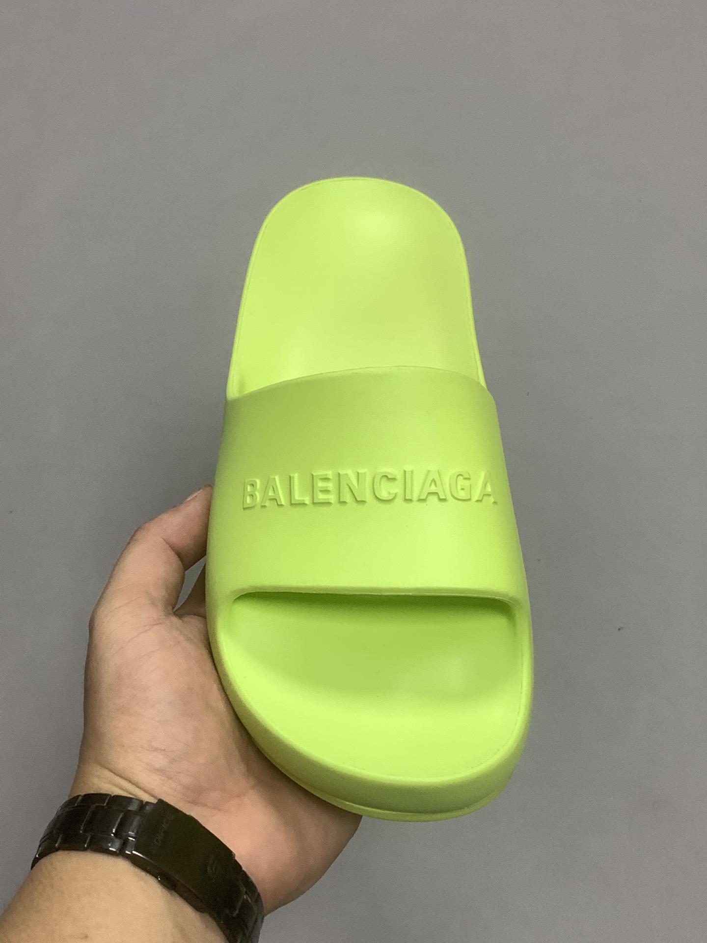 Balenciaga Pool Slide Sandal Green Neon For Women