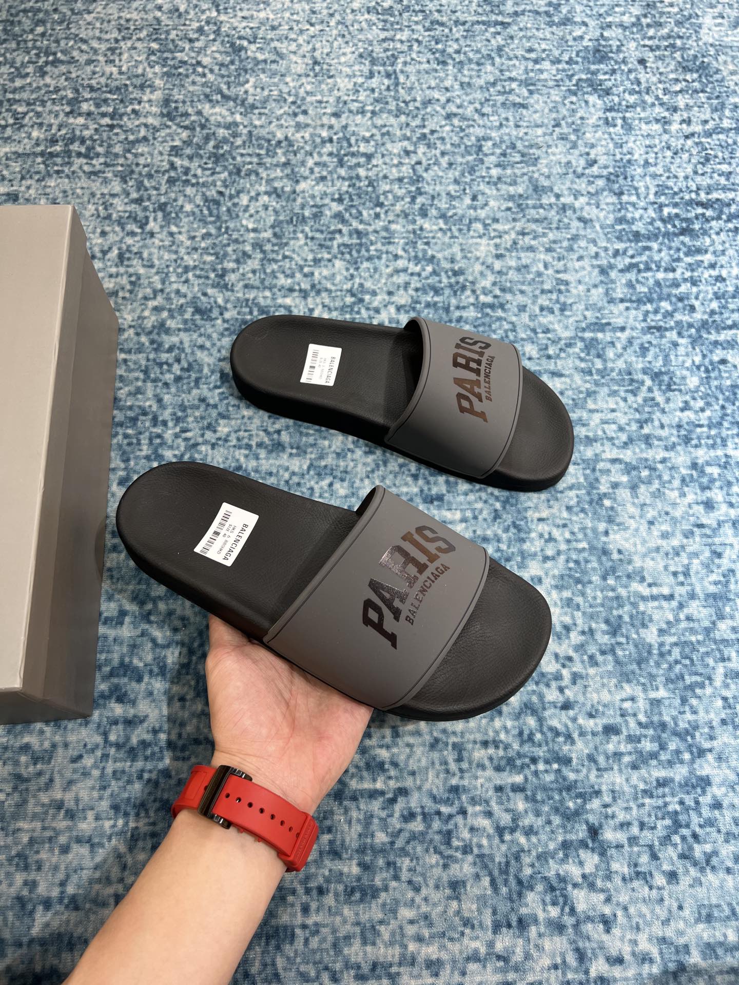 Balenciaga Pool Slide Sandal Grey For Women