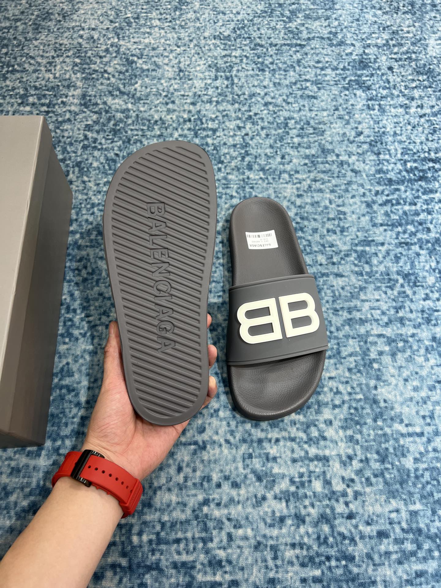 Balenciaga Pool Slide Sandal Grey For Women