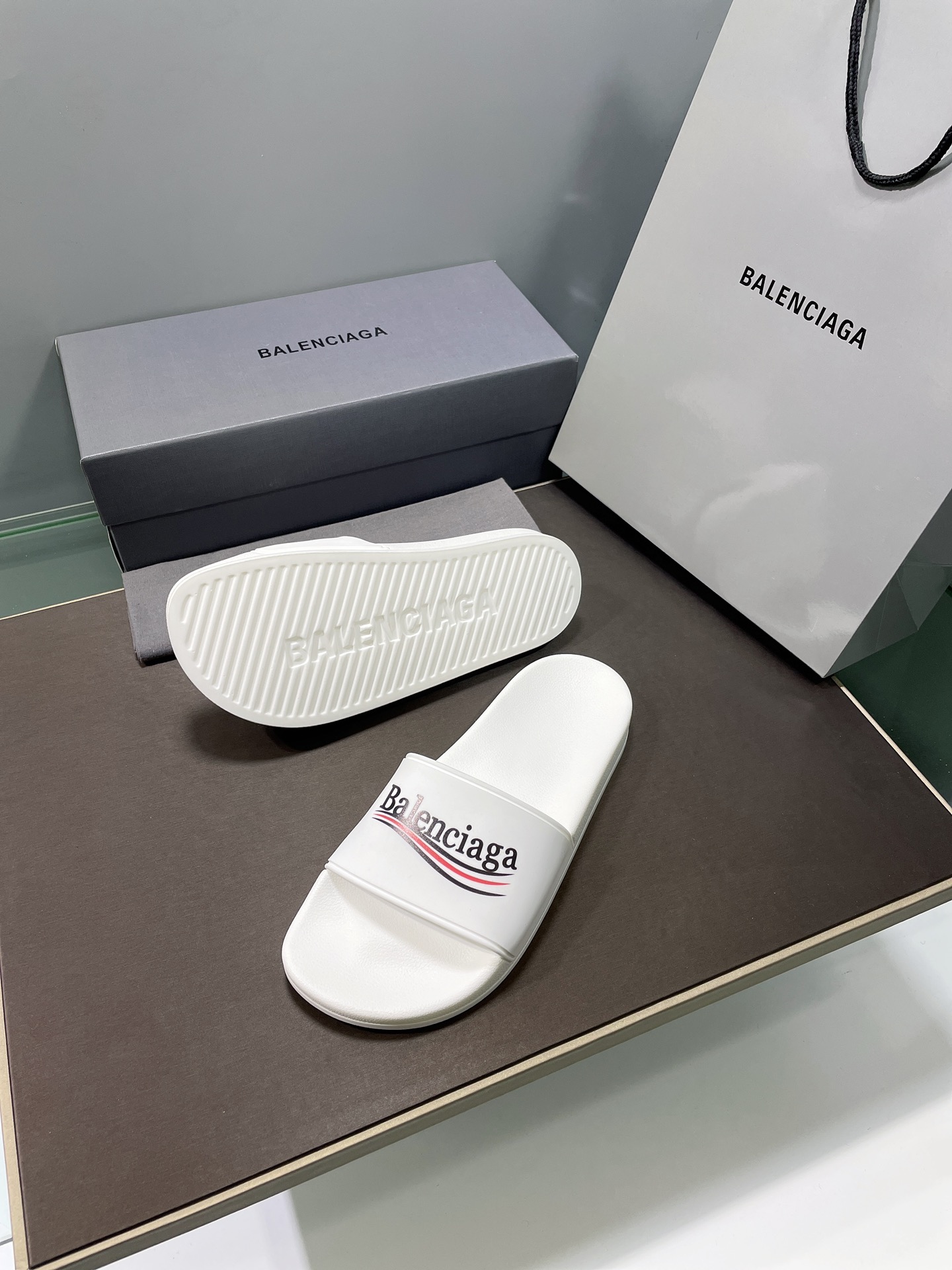 Balenciaga Pool Slide Sandal White For Women