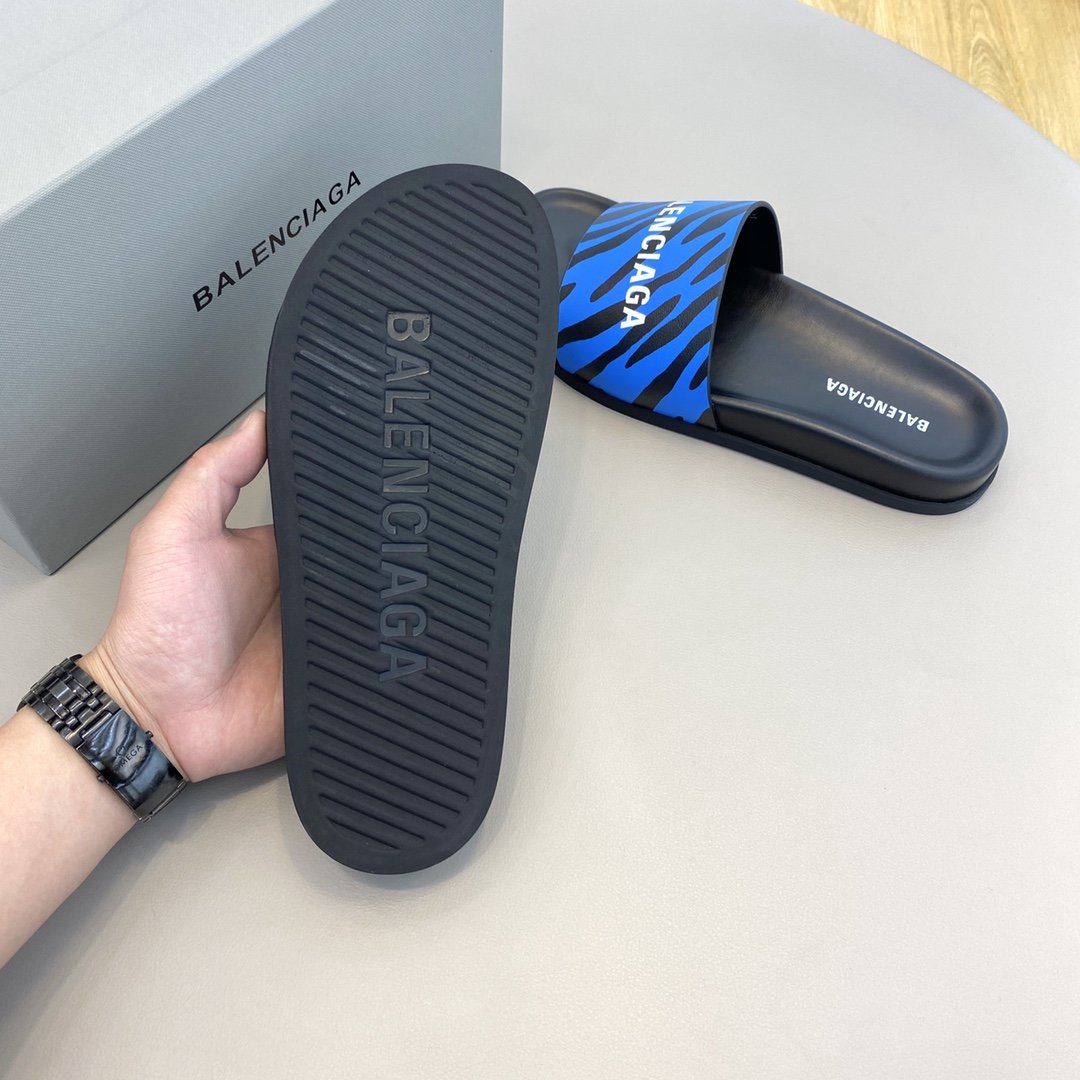 Balenciaga Slide Sandal Blue For Women
