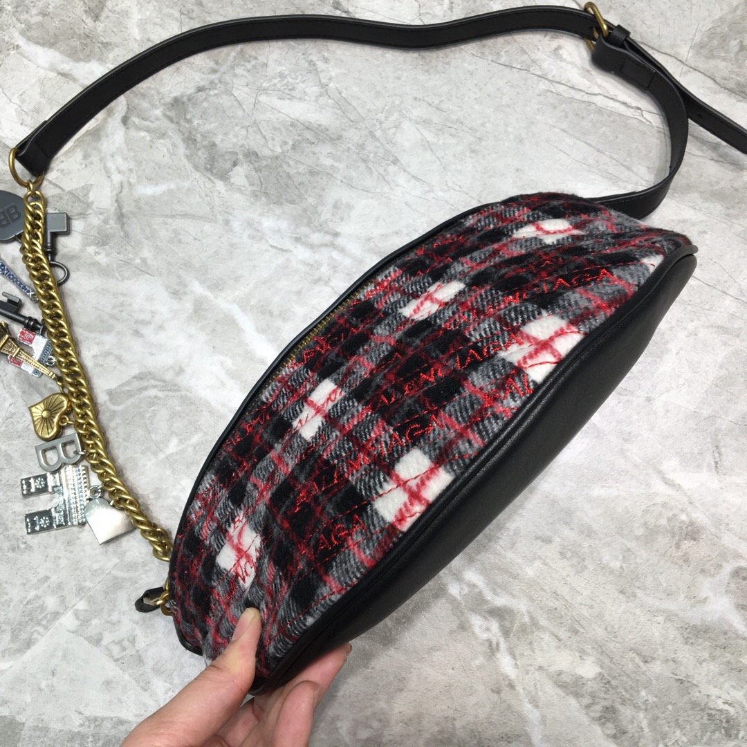 Balenciaga Souvenir XXS Belt Bag In Checkered Red, For Women, Women’s Bags 11.8in/30cm