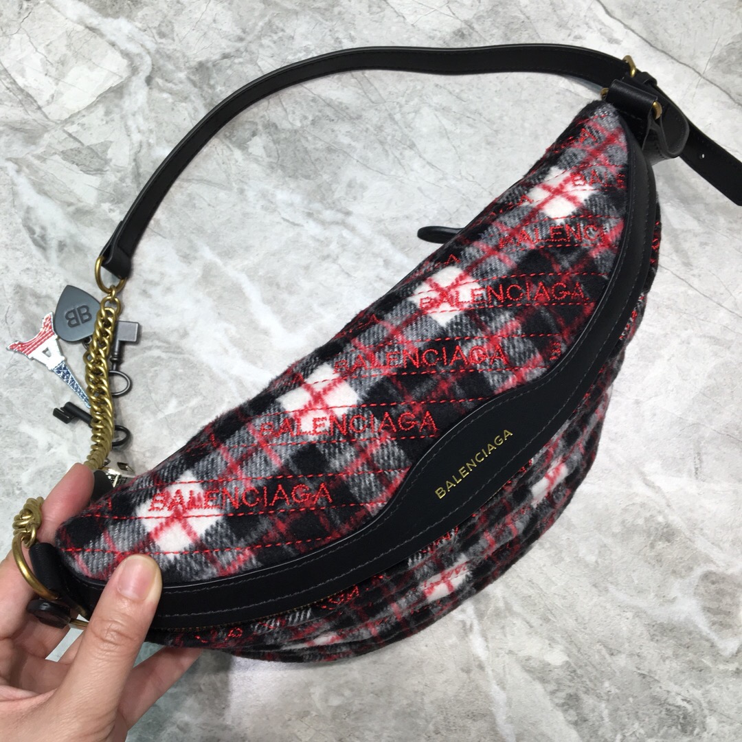 Balenciaga Souvenir XXS Belt Bag In Checkered Red, For Women, Women’s Bags 11.8in/30cm