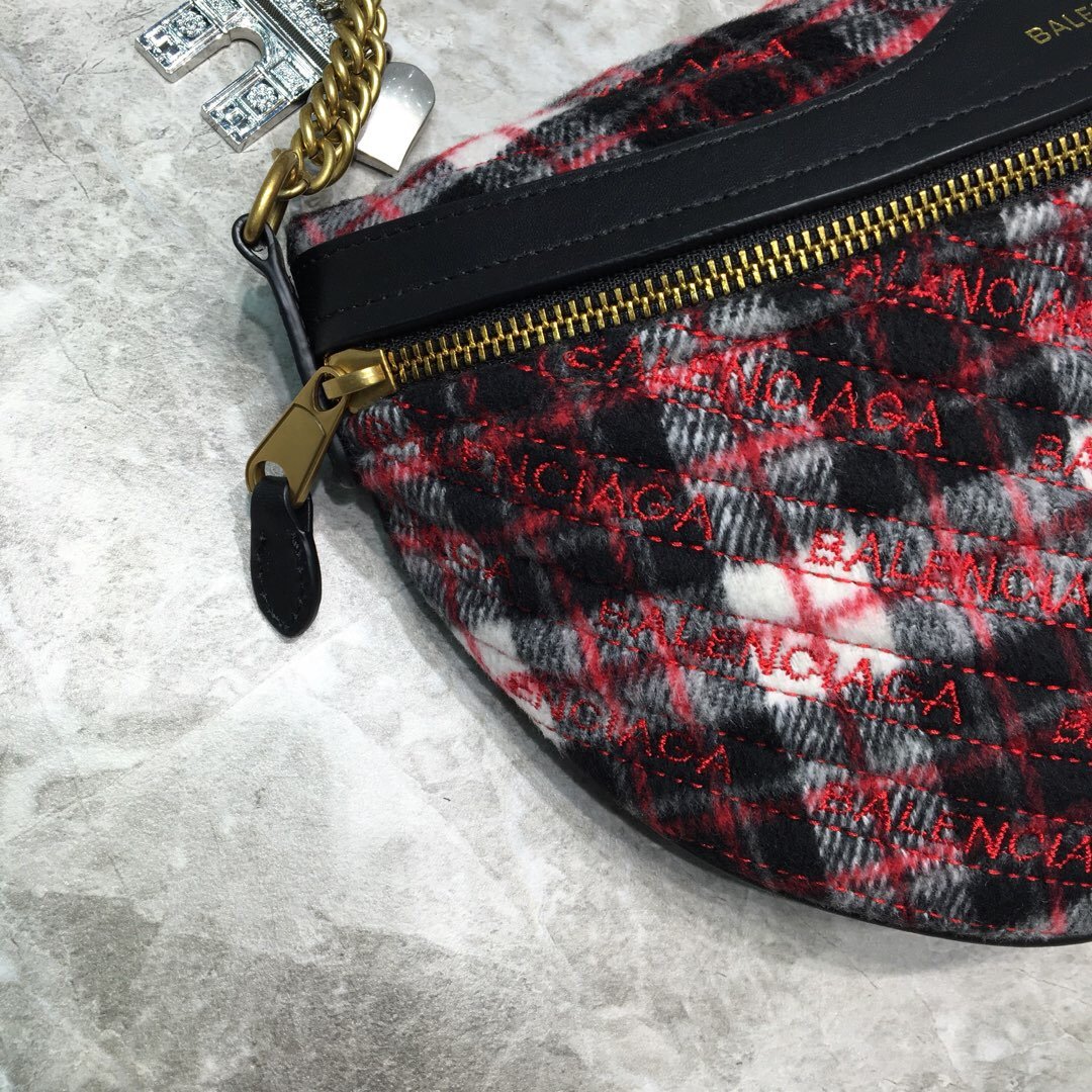 Balenciaga Souvenir XXS Belt Bag In Checkered Red, For Women, Women’s Bags 11.8in/30cm