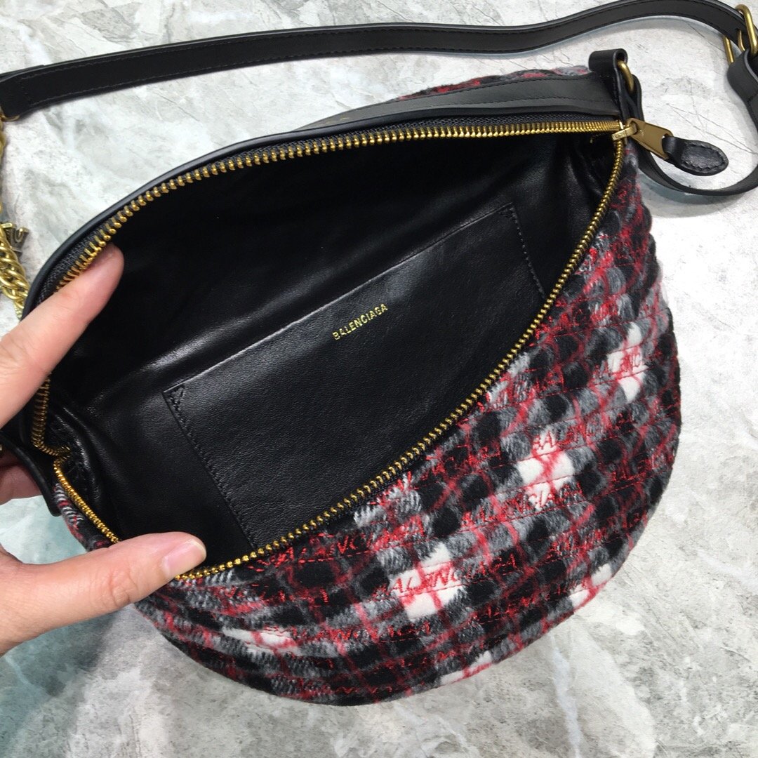 Balenciaga Souvenir XXS Belt Bag In Checkered Red, For Women, Women’s Bags 11.8in/30cm