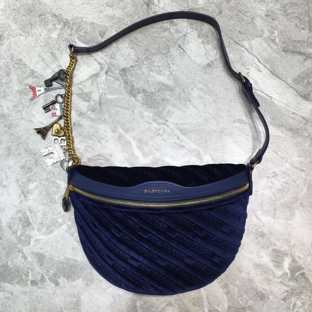 Balenciaga Souvenir XXS Belt Bag In Dark Blue, For Women, Women’s Bags 11.8in/30cm