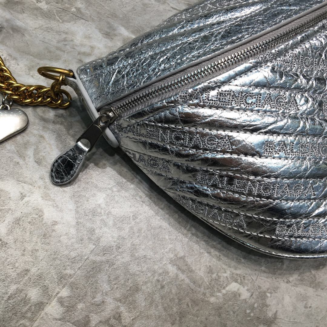 Balenciaga Souvenir XXS Belt Bag In Sliver, For Women, Women’s Bags 11.8in/30cm