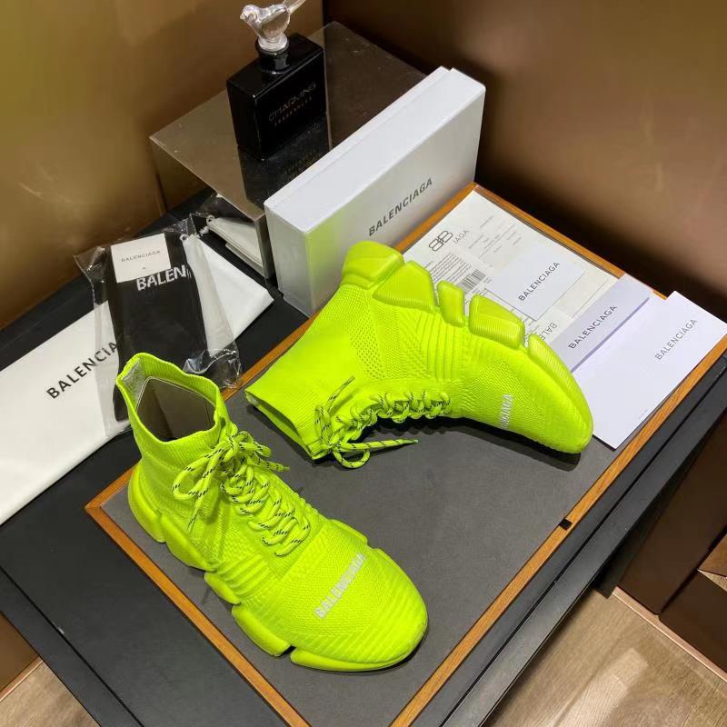 Balenciaga Speed 2.0 Lace-Up Recycled Knit Trainers Yellow For Women