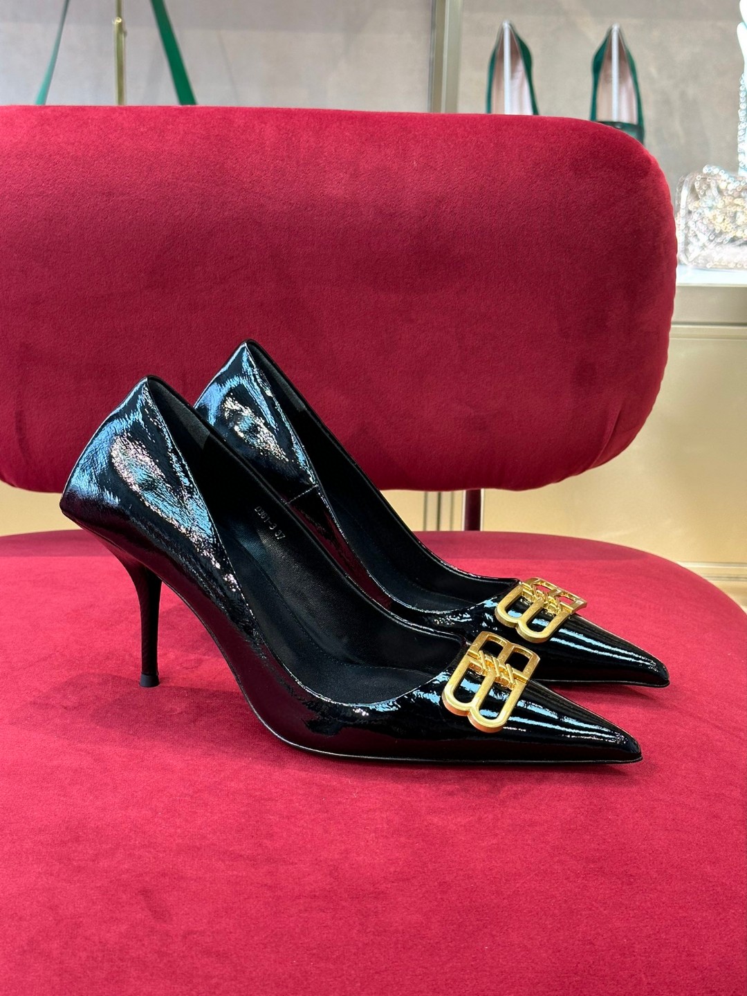 Balenciaga Square Knife BB 80mm Pump Black For Women 694712WBD821080