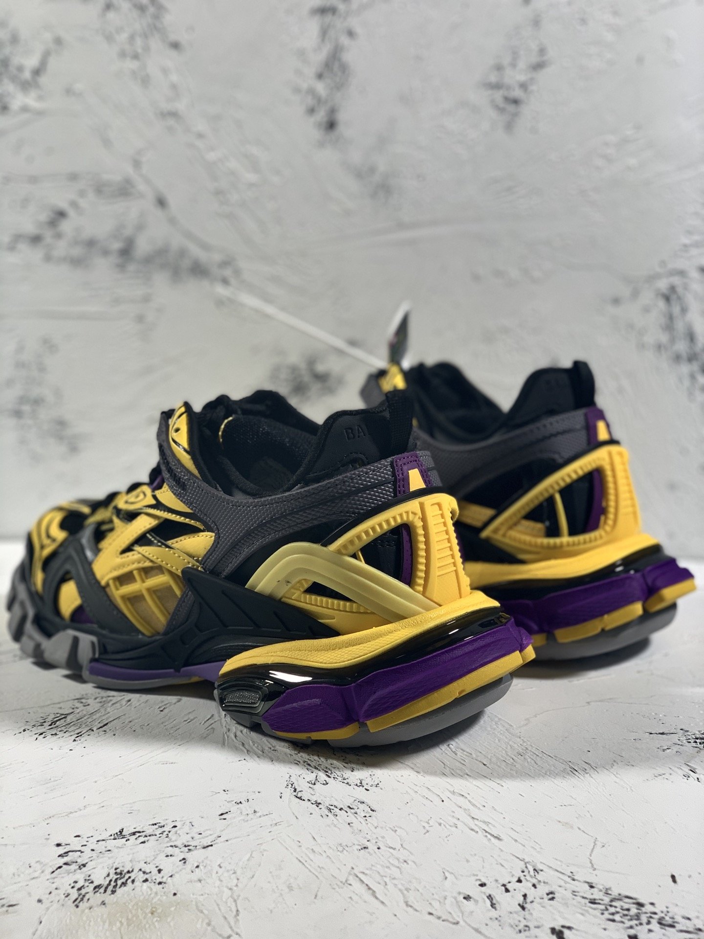 Balenciaga Track.2 Clear Sole Trainers Black/Yellow For Women