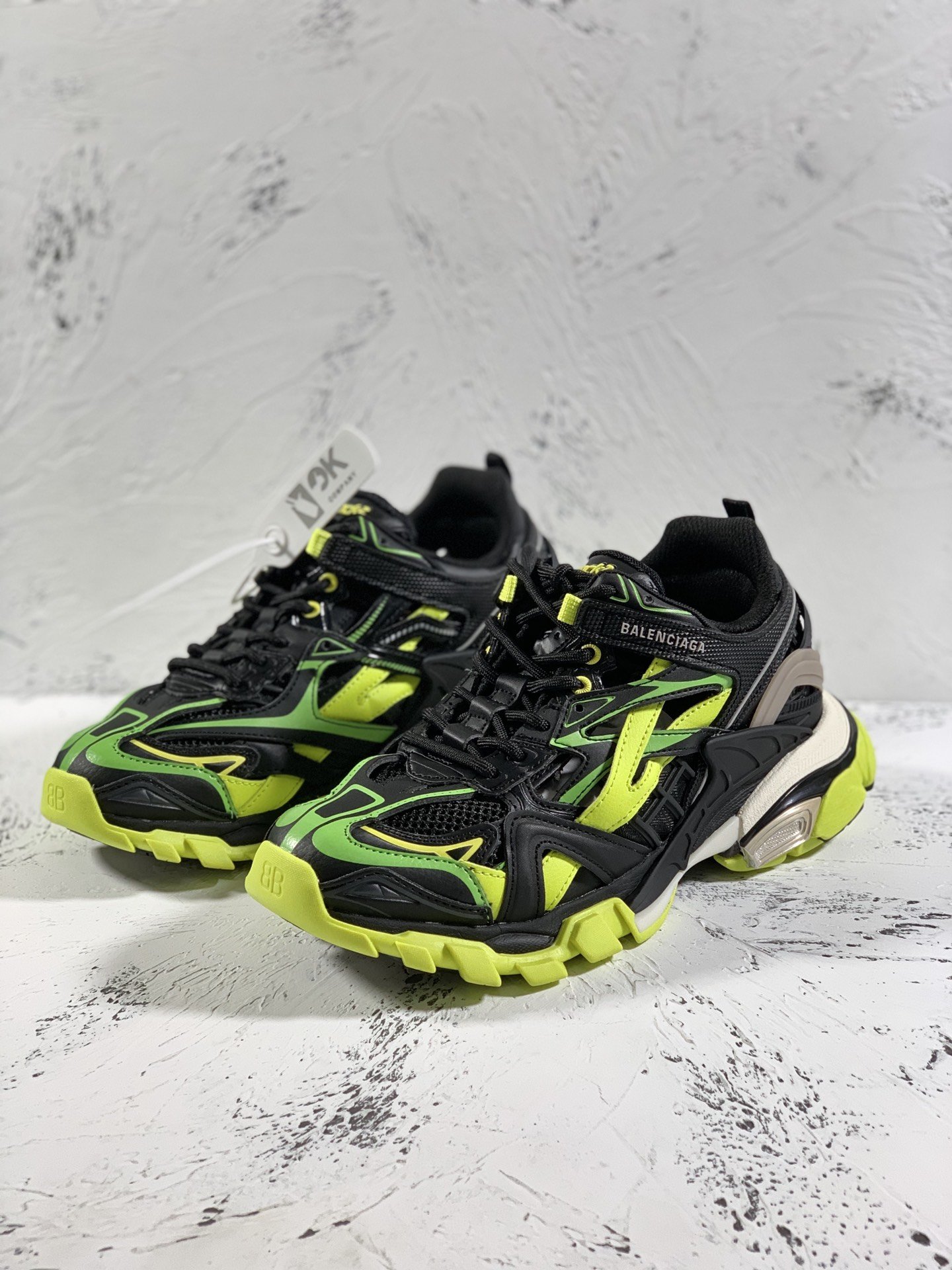 Balenciaga Track.2 Clear Sole Trainers Black/Yellow For Women