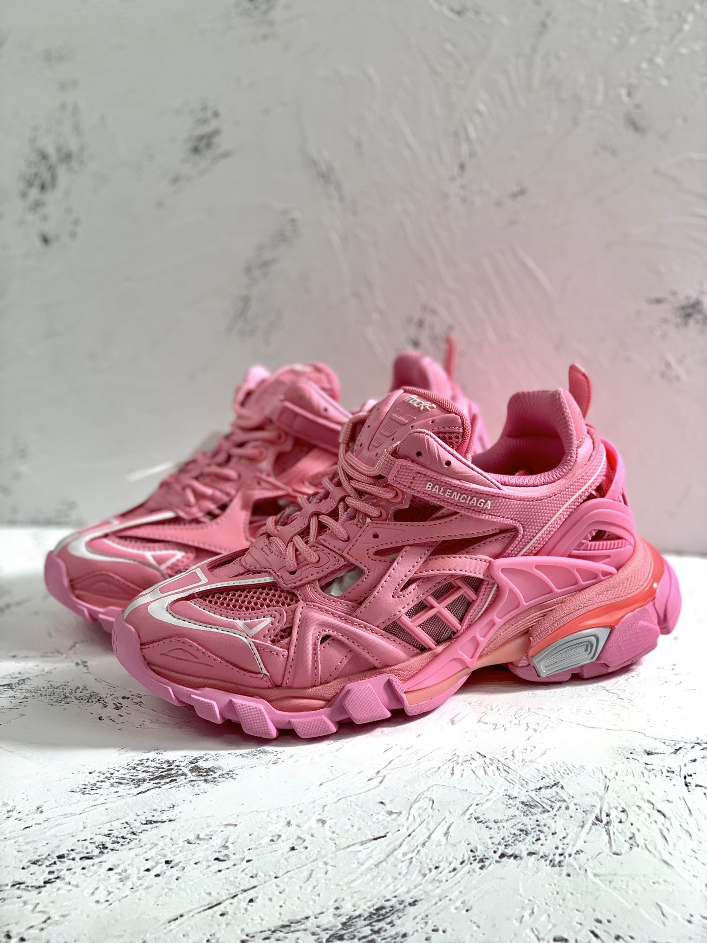 Balenciaga Track.2 Clear Sole Trainers Pink For Women