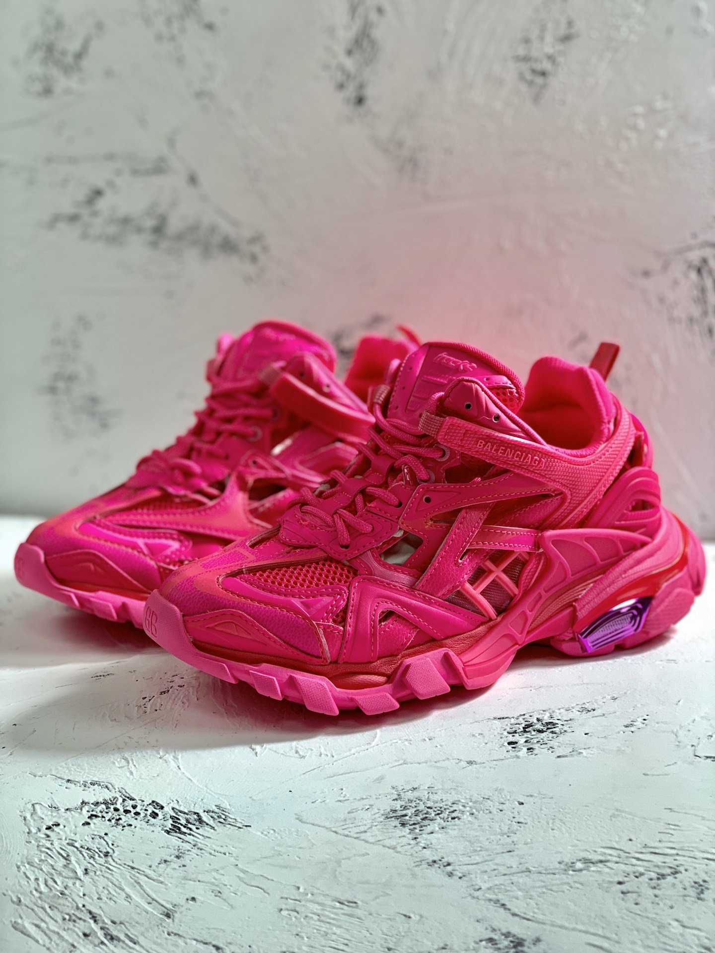 Balenciaga Track.2 Clear Sole Trainers Pink For Women