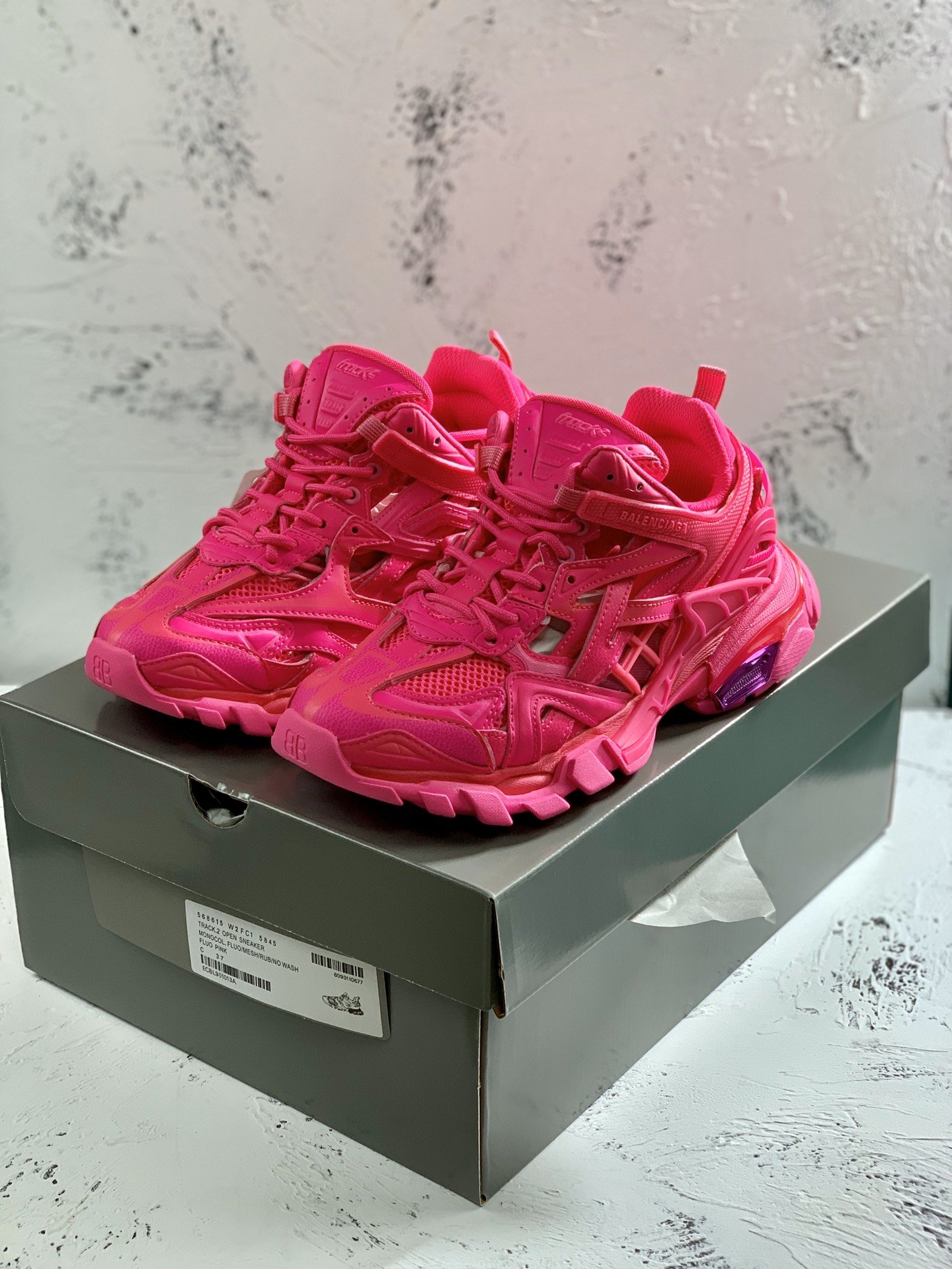 Balenciaga Track.2 Clear Sole Trainers Pink For Women