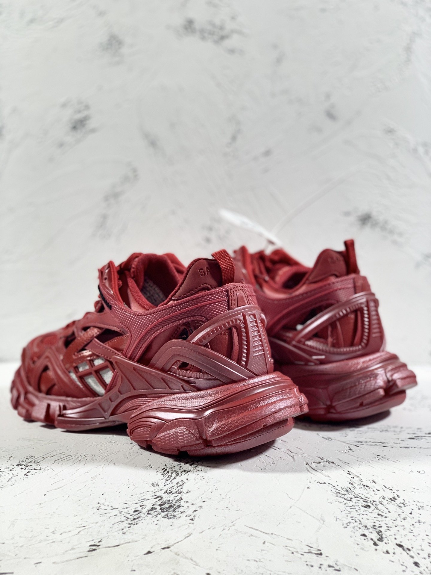 Balenciaga Track.2 Clear Sole Trainers Red For Women
