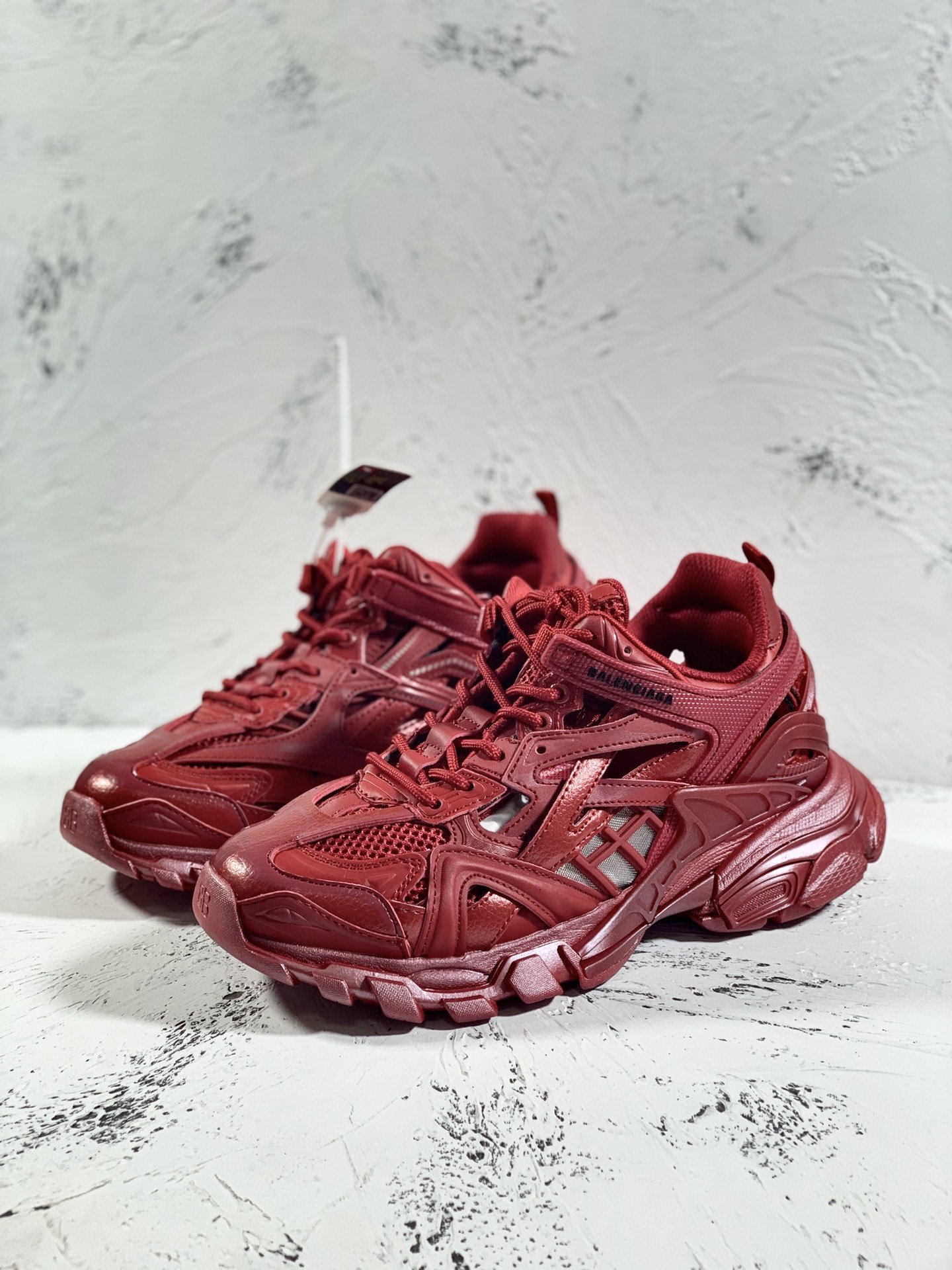 Balenciaga Track.2 Clear Sole Trainers Red For Women