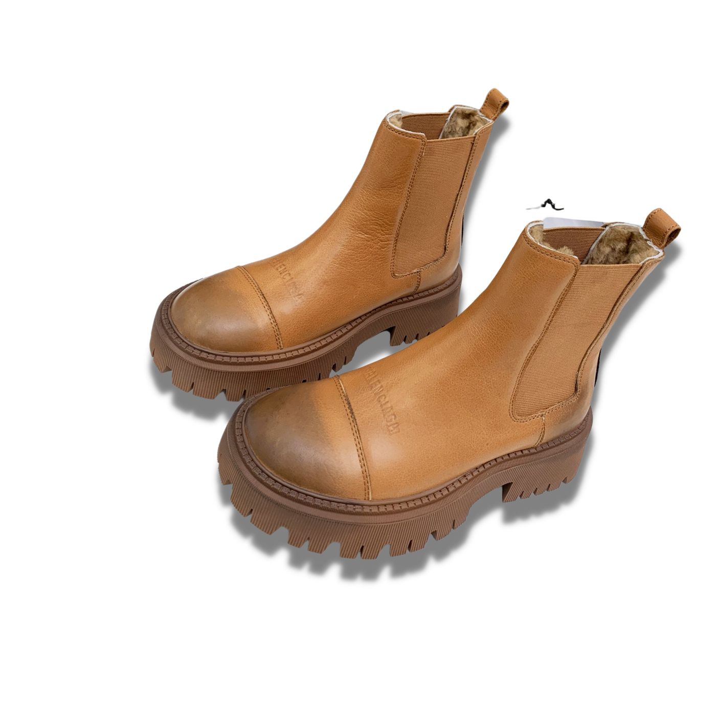 Balenciaga Tractor 20mm Boot Brown For Women