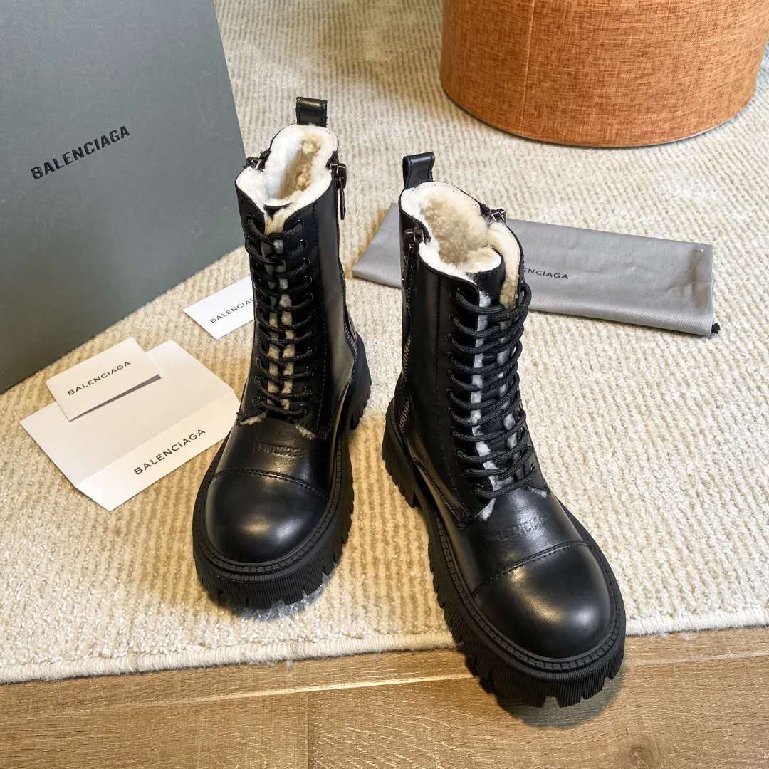Balenciaga Tractor Boots Black For Women