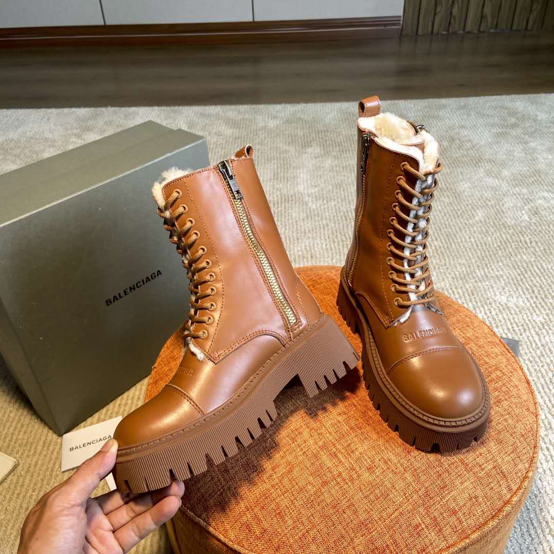 Balenciaga Tractor Boots Brown For Women
