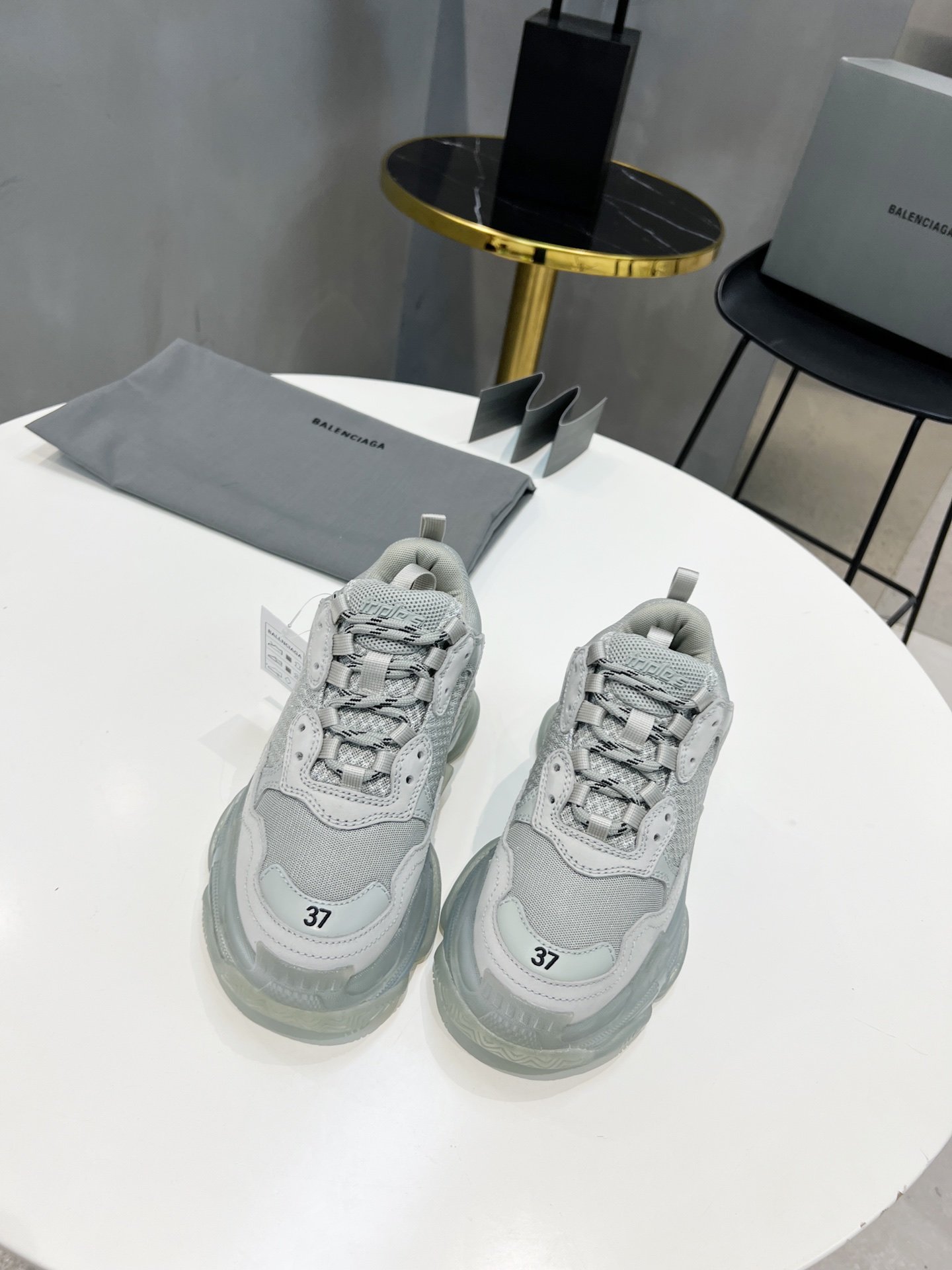 Balenciaga Triple S Trainers Clear Sole White For Women