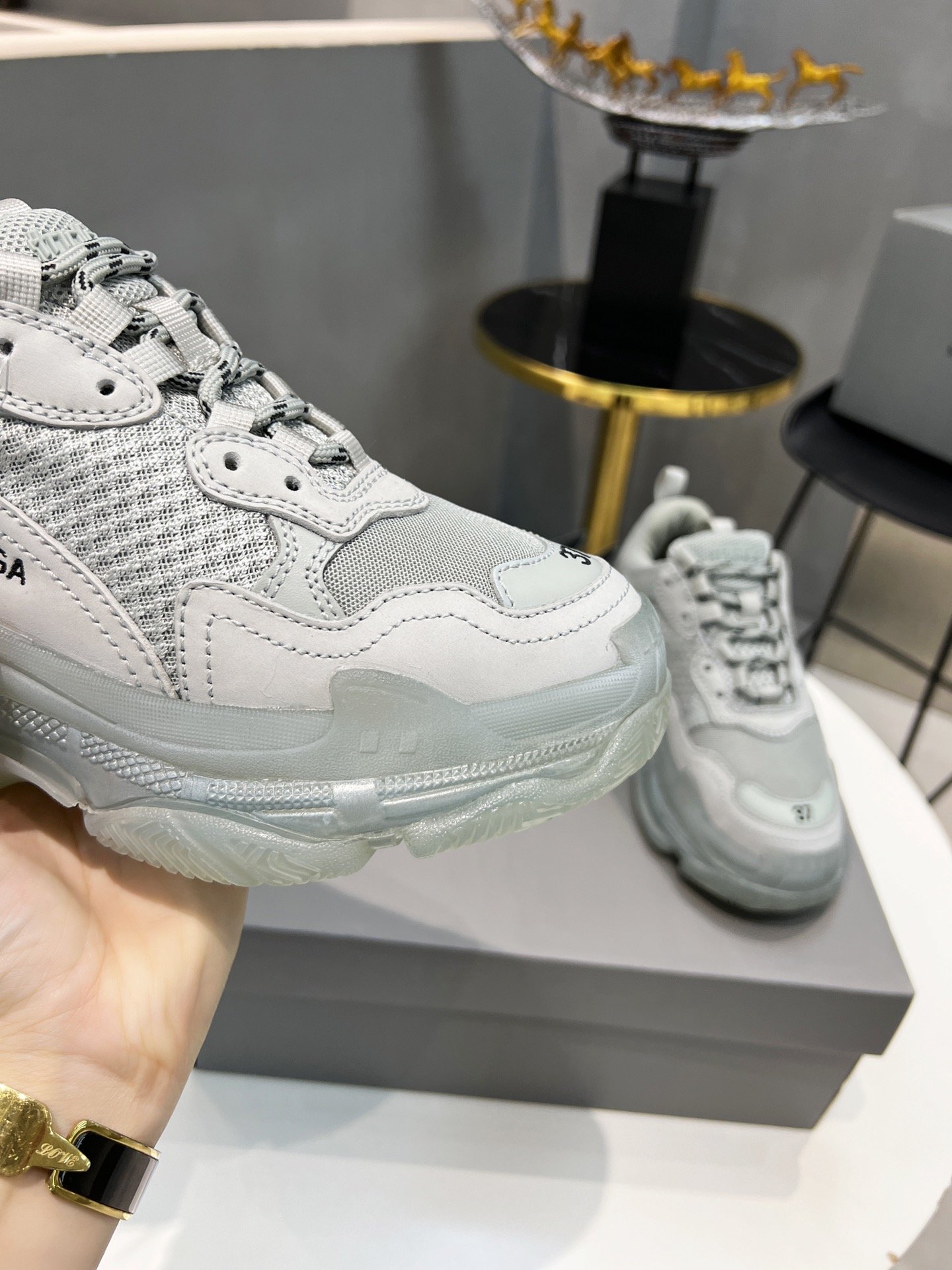 Balenciaga Triple S Trainers Clear Sole White For Women