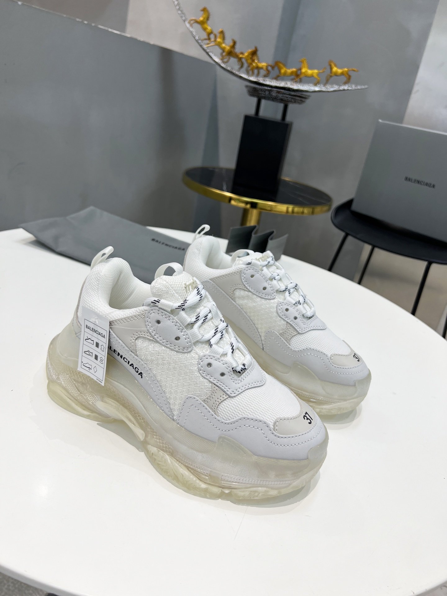 Balenciaga Triple S Trainers Clear Sole White For Women