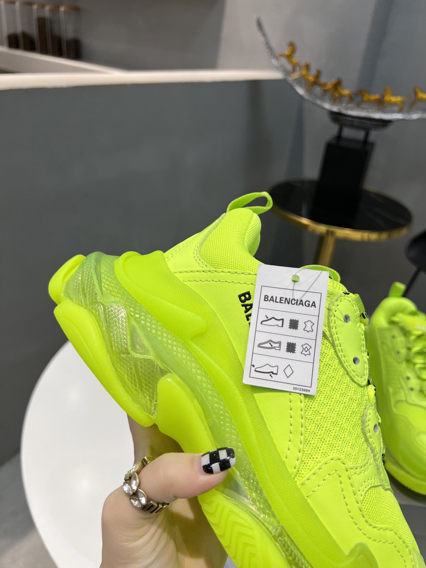 Balenciaga Triple S Trainers Clear Sole Yellow For Women