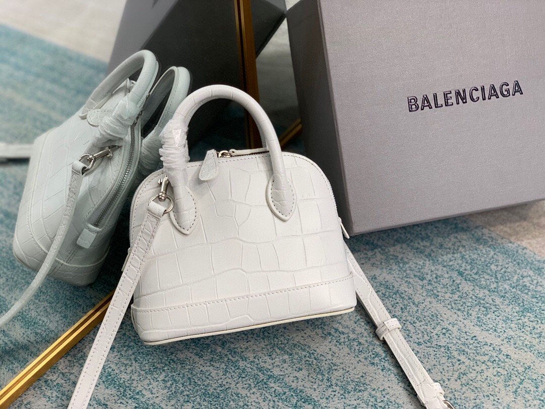 Balenciaga Ville Mini Handbag In White, For Women, Women’s Bags 7in/18cm