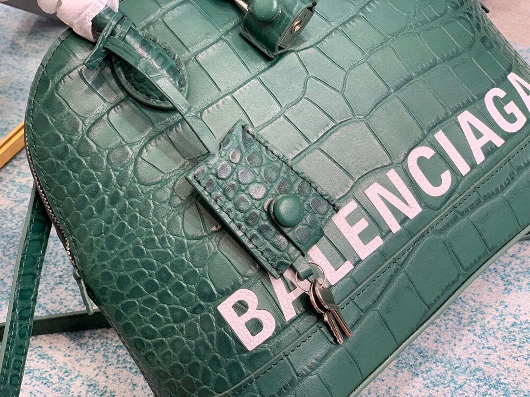 Balenciaga Ville Small Handbag In Dark Green, For Women, Women’s Bags 10.2in/26cm