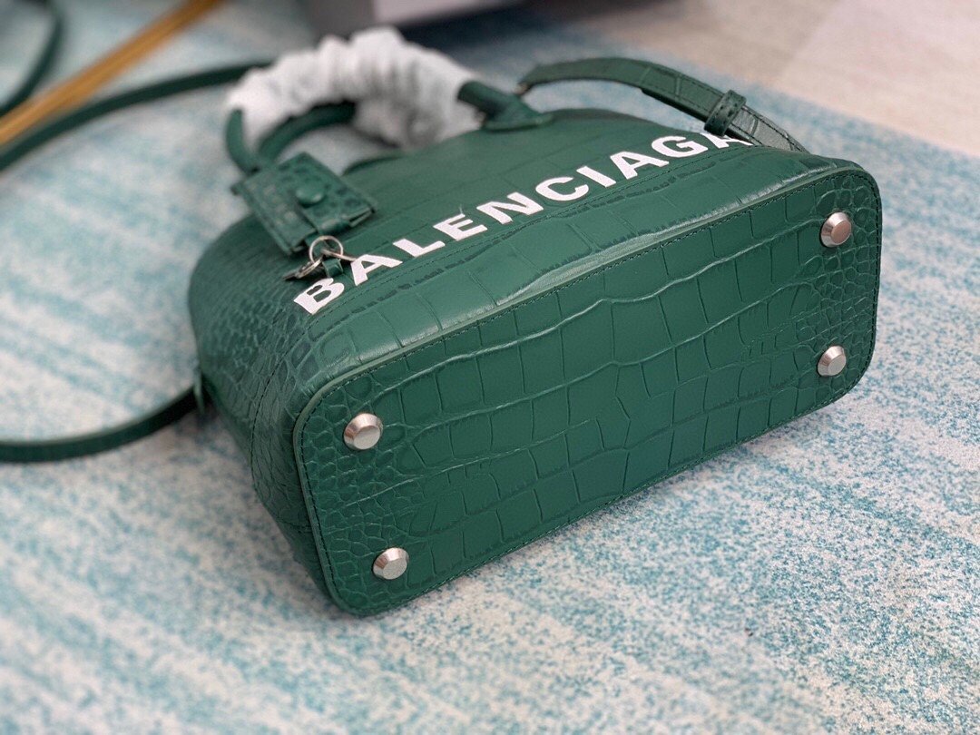 Balenciaga Ville Small Handbag In Dark Green, For Women, Women’s Bags 10.2in/26cm
