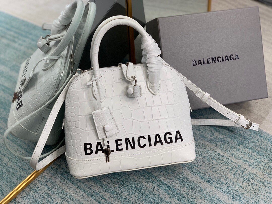 Balenciaga Ville Small Handbag In White, For Women, Women’s Bags 10.2in/26cm