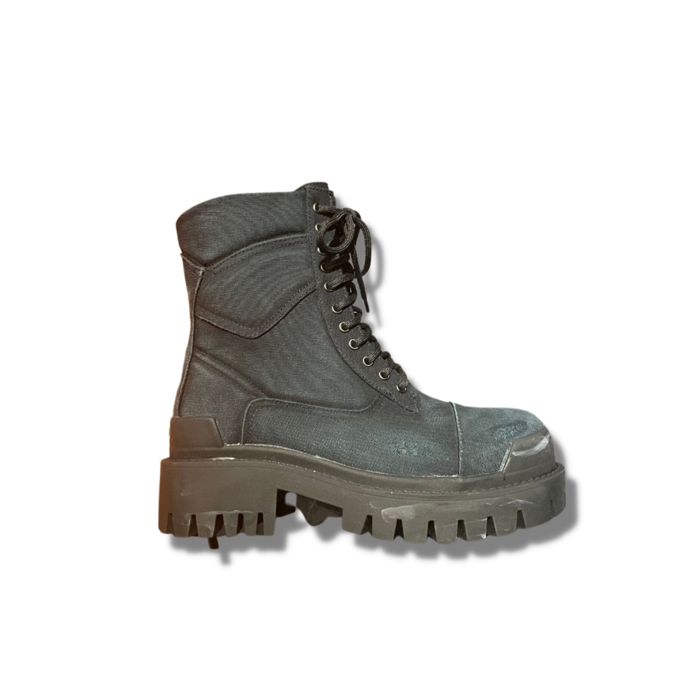 Balenciaga Worn-Effect Combat Boots Black For Men