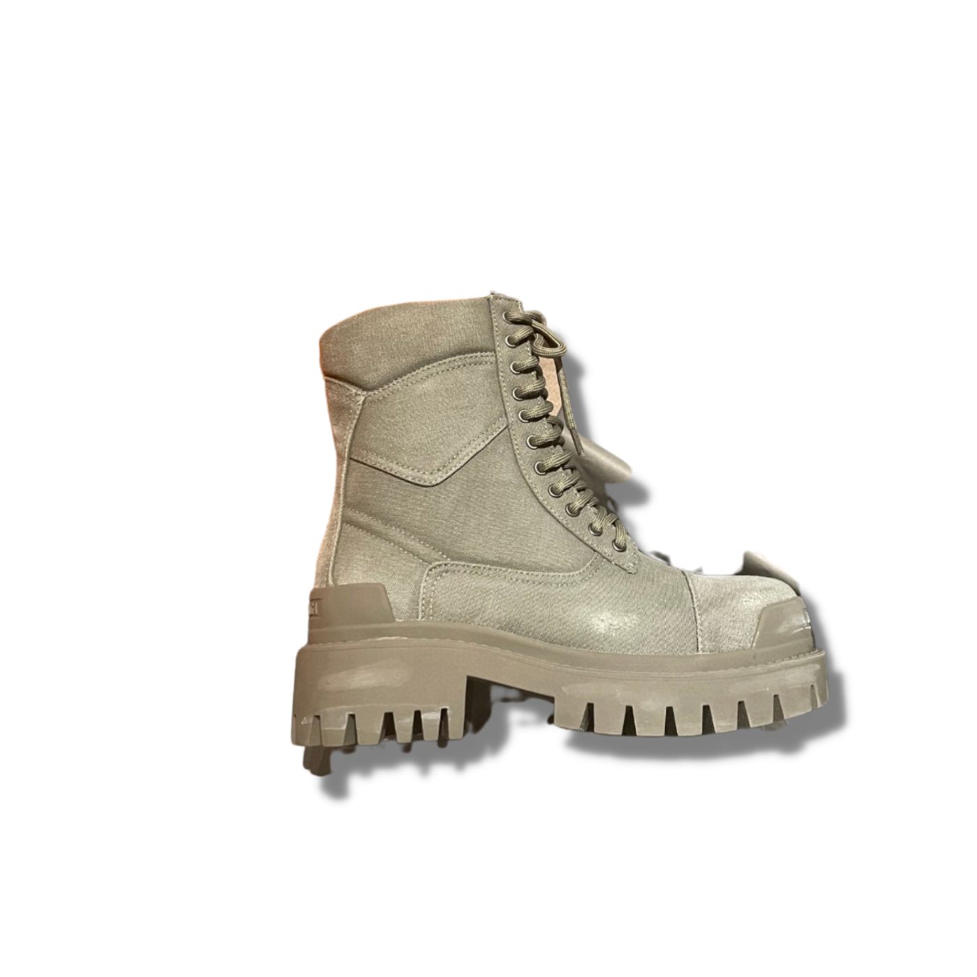 Balenciaga Worn-Effect Combat Boots Grey For Men