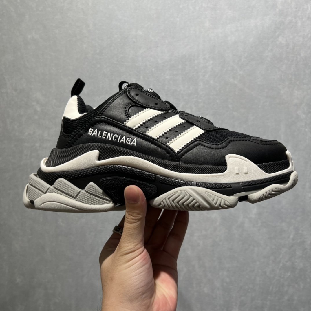 Balenciaga x Adidas Triple S Trainers Black For Women