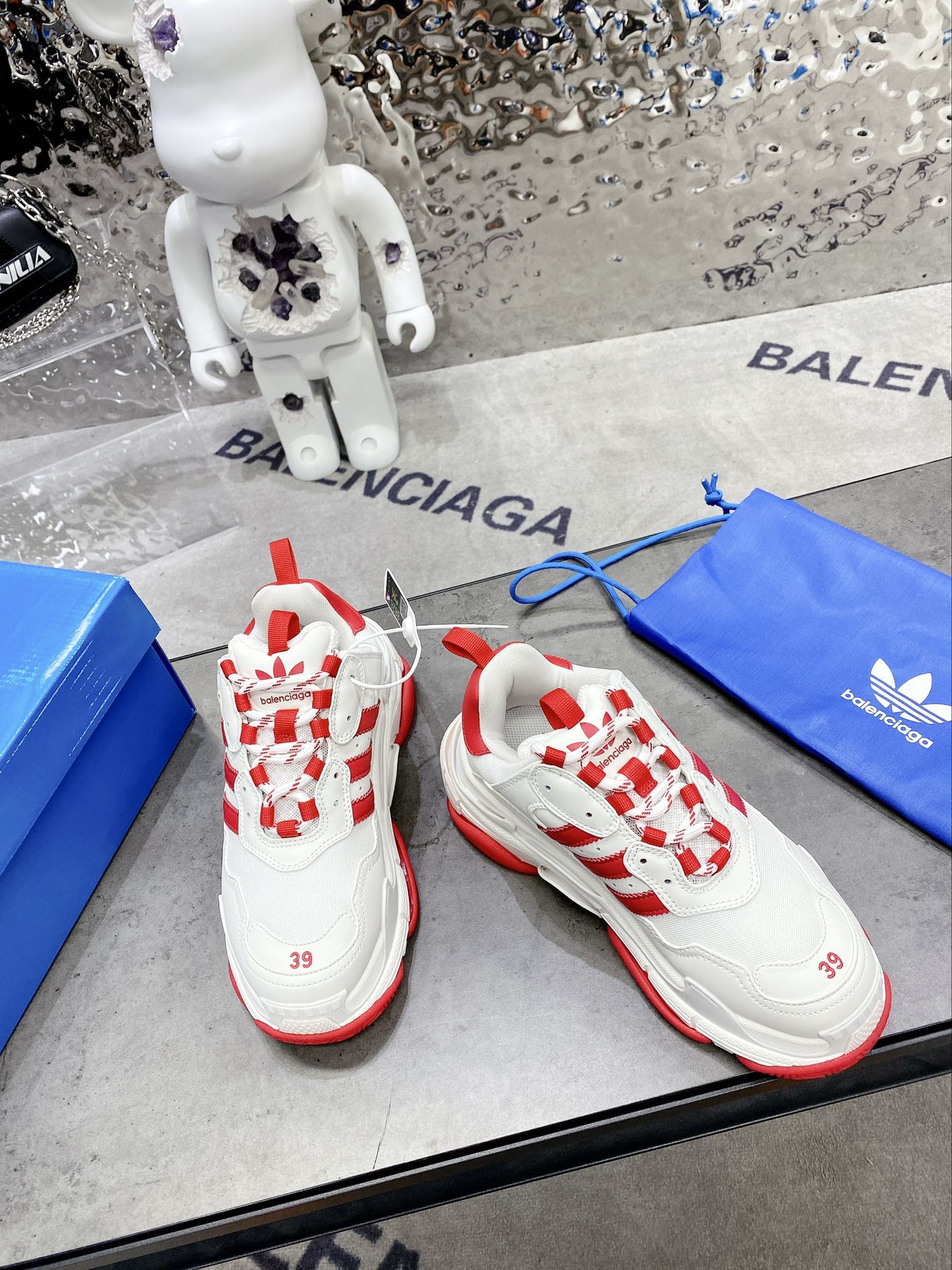 Balenciaga x Adidas Triple s Trainers Clear Sole White For Women