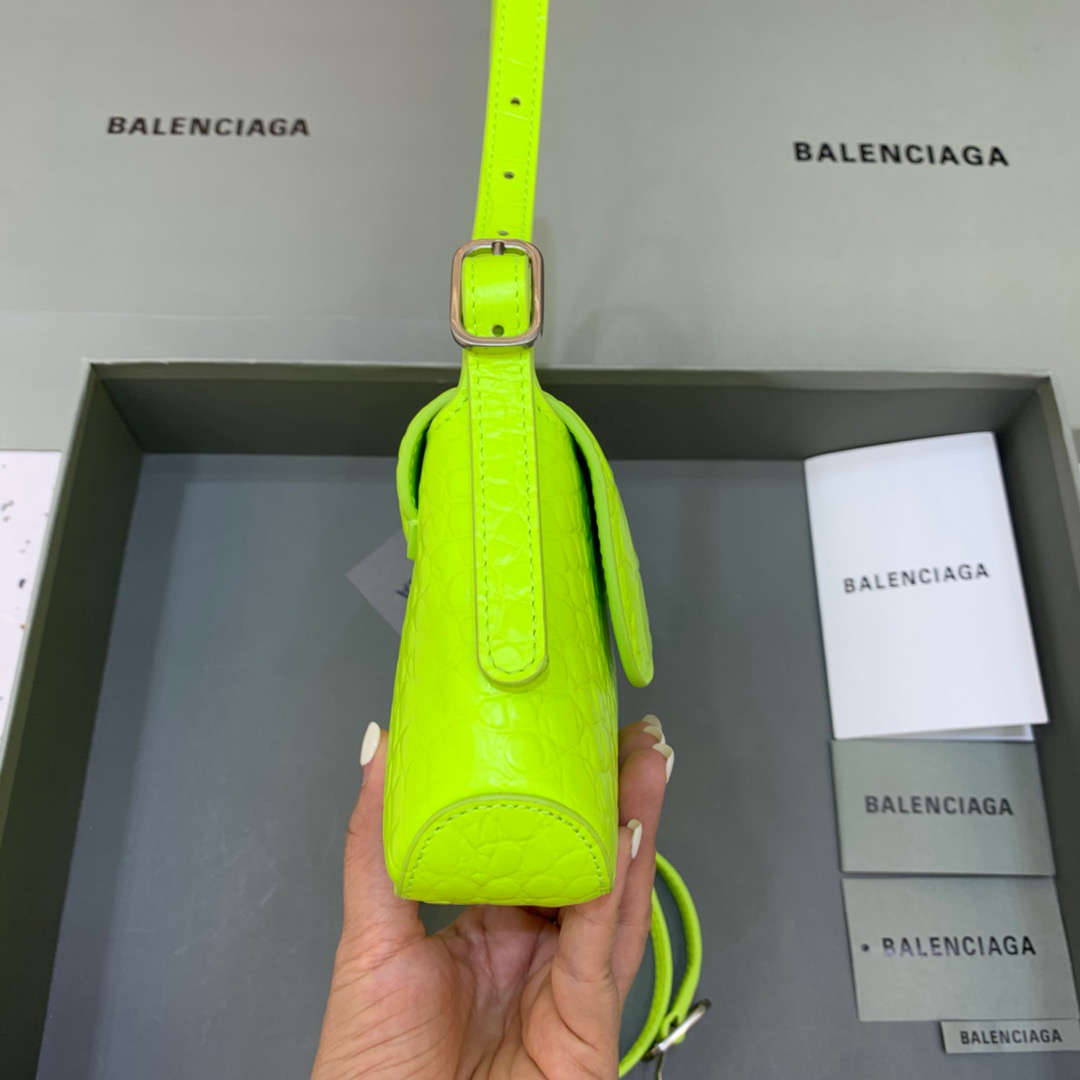 Balenciaga XX Small Flap Bag Box Green Neon, For Women, Women’s Bags 10.6in/27cm