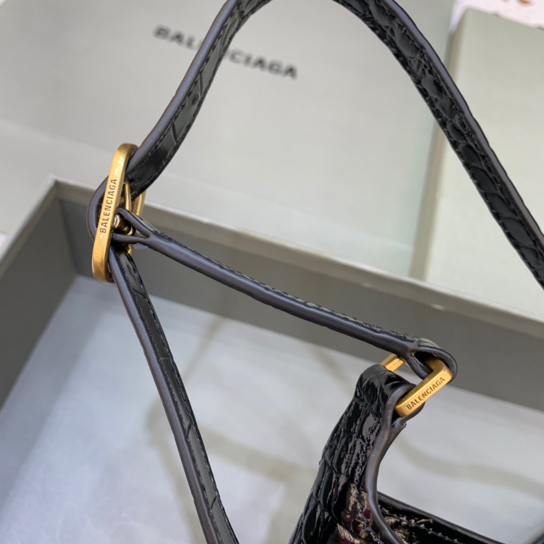 Balenciaga XX Small Hobo Bag In Black, For Women, Women’s Bags 7.8in/20cm 6955892108X1000