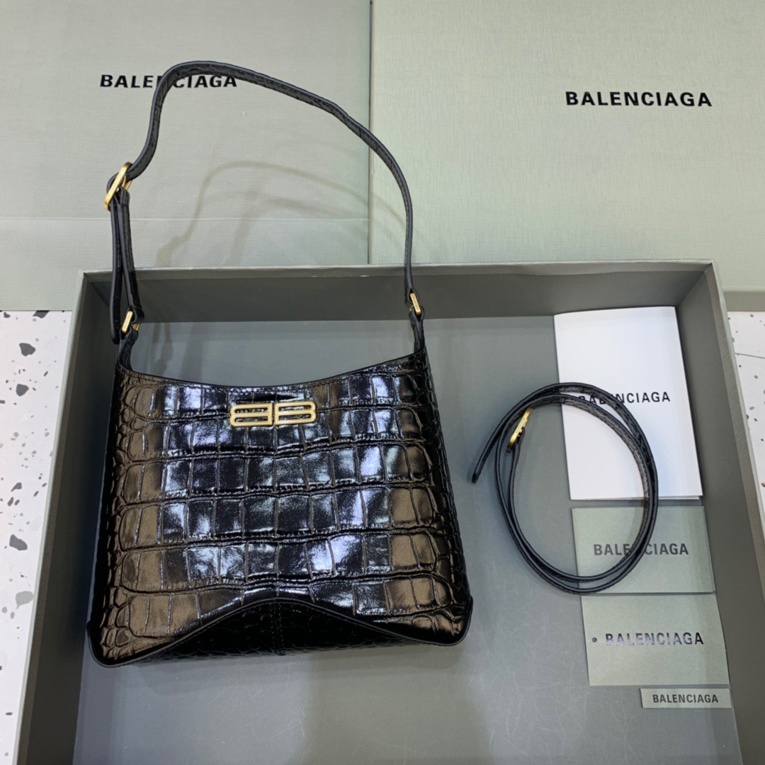 Balenciaga XX Small Hobo Bag In Black, For Women, Women’s Bags 7.8in/20cm 6955892108X1000