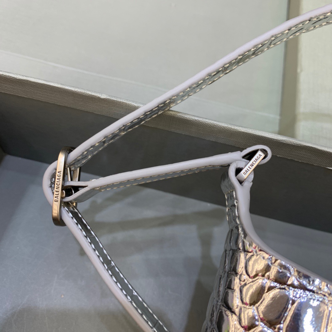 Balenciaga XX Small Hobo Bag In Silver , For Women, Women’s Bags 7.8in/20cm 6955892109E8110