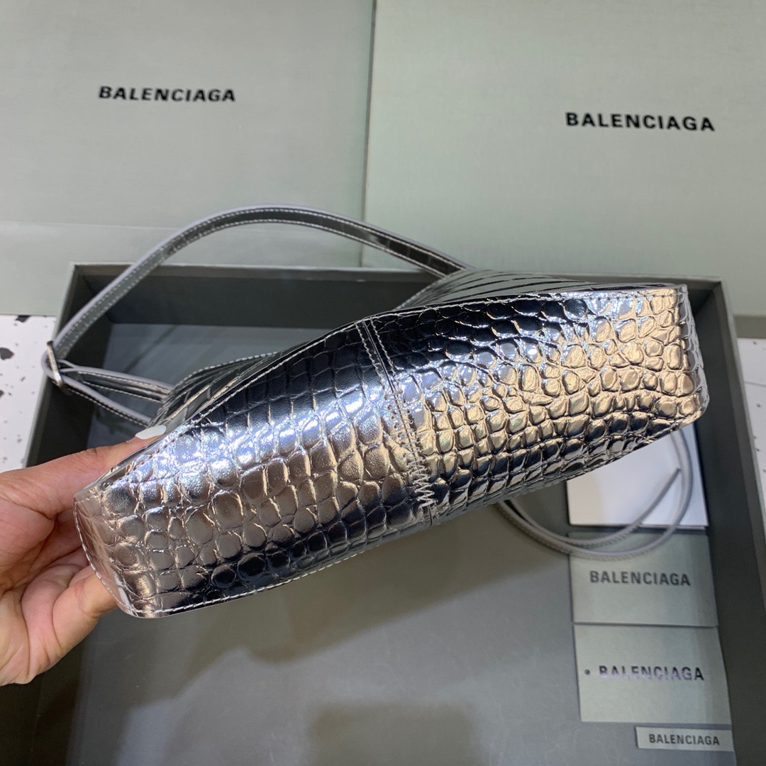 Balenciaga XX Small Hobo Bag In Silver , For Women, Women’s Bags 7.8in/20cm 6955892109E8110